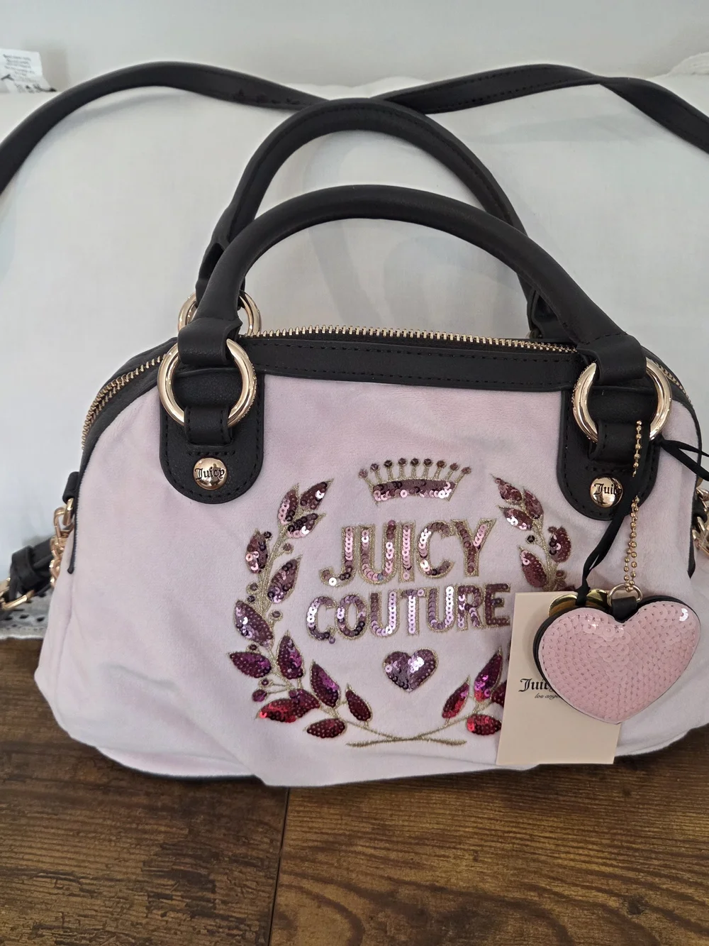 Juicy Couture Pink Embellished Satchel Bag